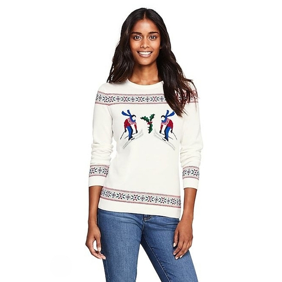 Lands' End Sweaters - Lands End 100% Supima Cotton Holiday Sweater Size Medium